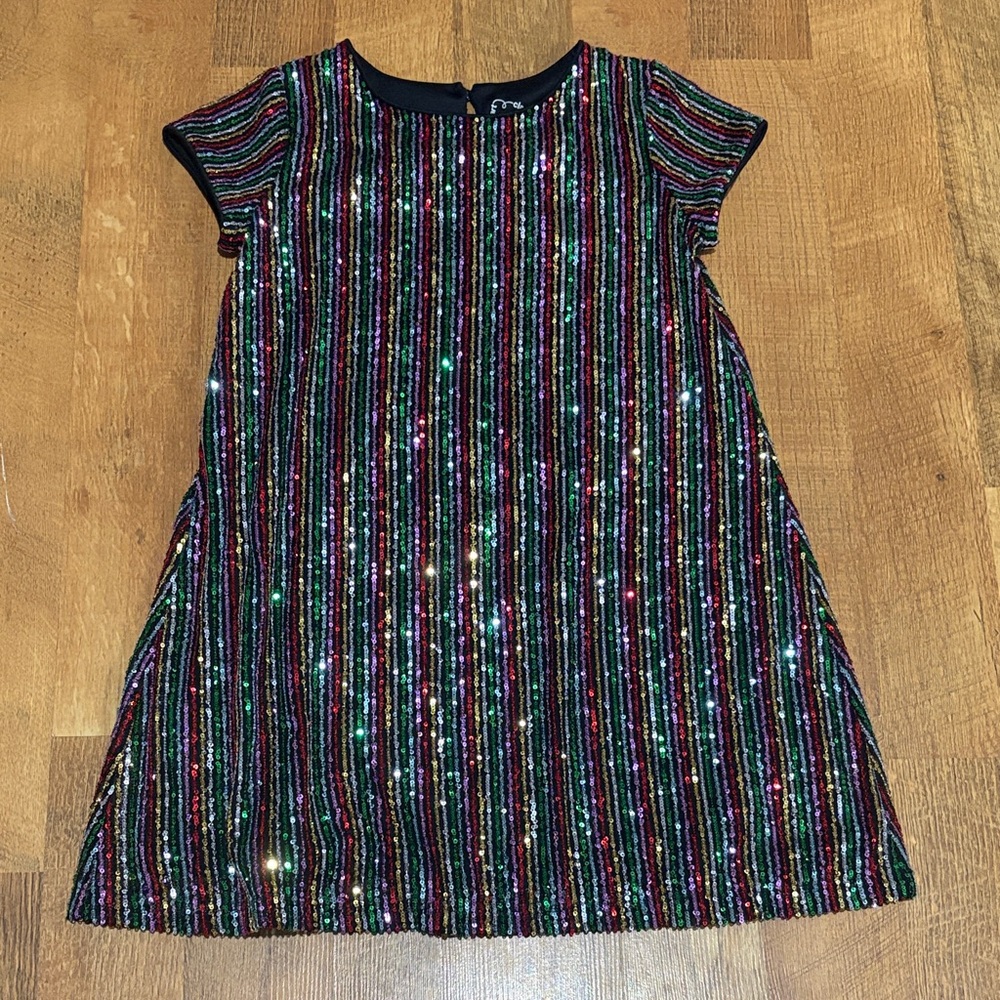 art class Multicolor Sequin Stripe A-Line Dress